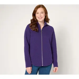 Sport Savvy Puff Jacquard Mock Neck Jacket