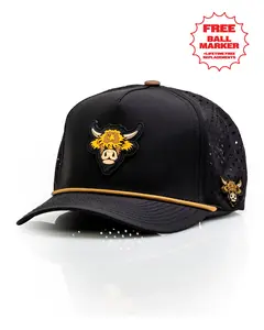 Highland Cow Black - Perforated Rope Hat