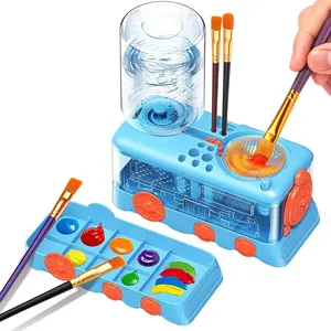 Brush Cleaning Tool, Automatic Water Change Wash Cup, Palette & Brush Holder, Acrylic Watercolor Paints, Artist Student Supplies, Back-To-School Essential