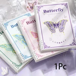 A5/b5 Butterfly Themed Notebook, Cute Cartoon Diary, Detachable Journal, Exercise Book, Office & Study Supplies, Perfect Back to School Gift