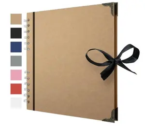Scrapbook Album 60 Pages (8 x 8 Inch) Brown Thick 200gsm Kraft Paper, Photo Album Scrapbook, Memory Book - Ideal for Your Scrapbooking Albums Art & Craft Projects
