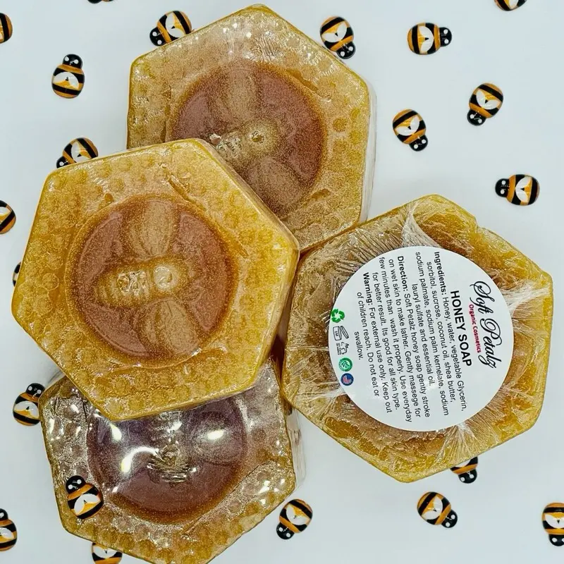 Soft Petalz Natural Honey Bar Soap, Gentle Vegan & Cruelty-Free Cleanser with a Sweet Scent, Beeswax-Free Body Care, Natural Bar Soap, Cruelty Free Body Wash & Cleansers