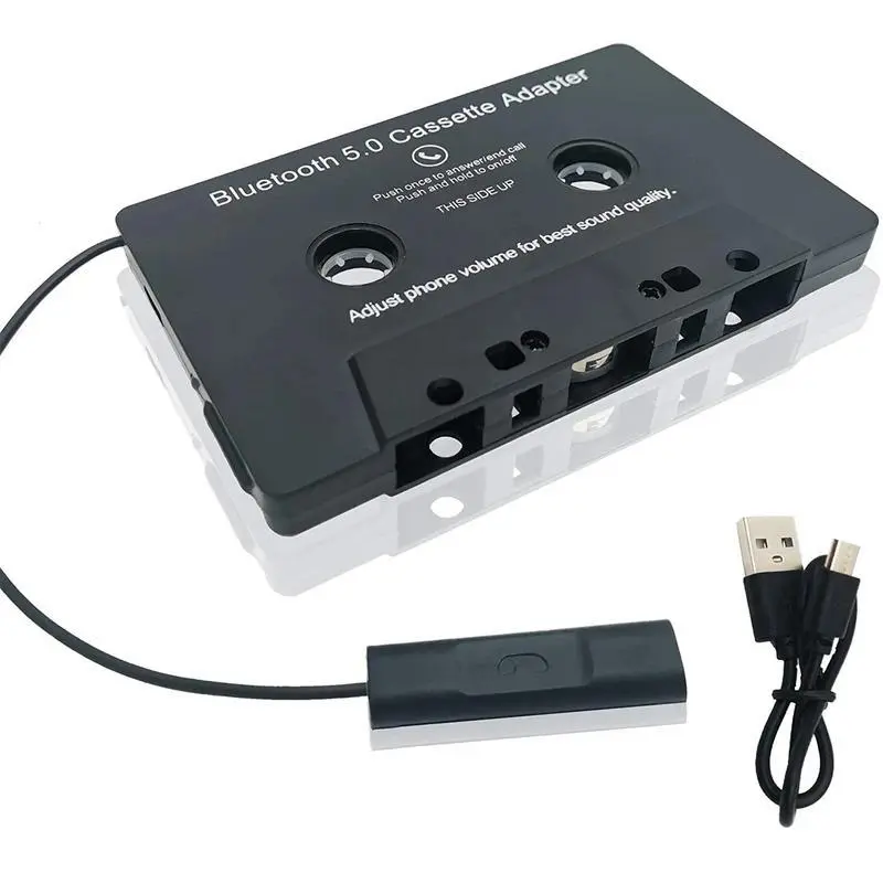 Bluetooth 5.0 Rechargeable Wireless Car Tape & Cassette Player - Lithium Ion Battery, Handsfree Calling, Phonebook Support, iPhone/MP3 Compatibility, Portable Headphones Compatible, Battery Powered