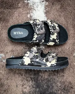 Coyote Crest Western Hand-Tooled Sandals by Myra Bag