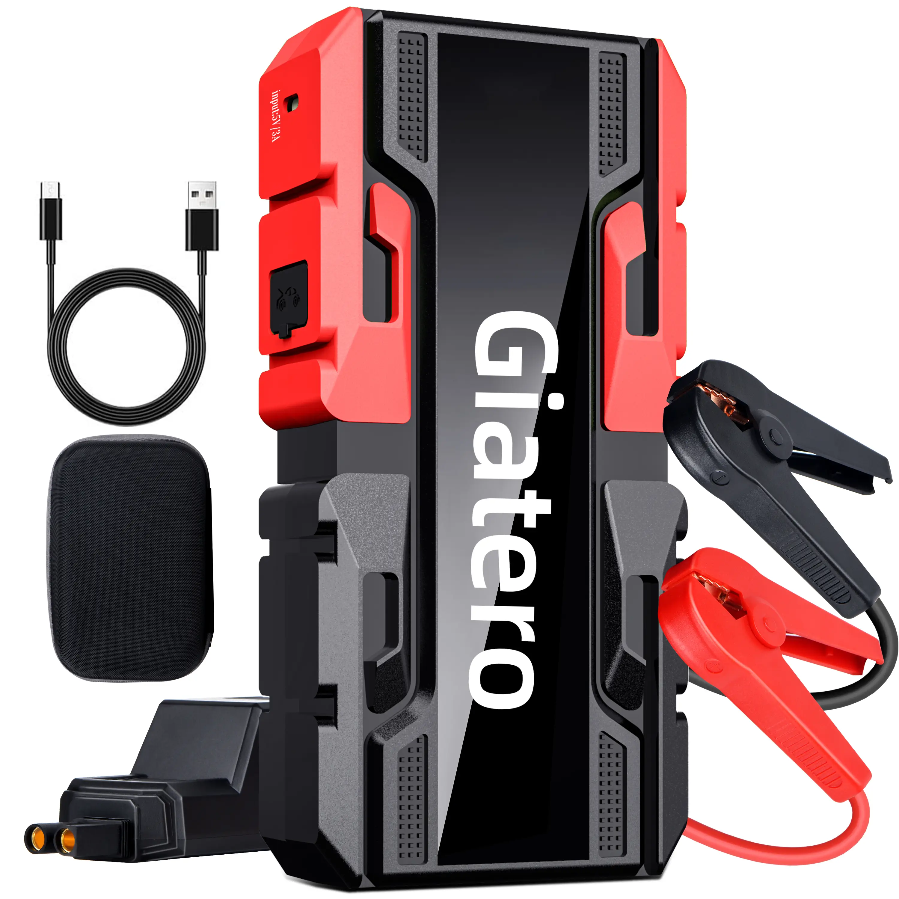 16000 mAh Giatero 001 4000A Car Jump Starter, 12V Battery Jumper Starter Portable Jump Box(10.0L Gas/8.0L Diesel), Jump Start Battery Pack with 3 Mode