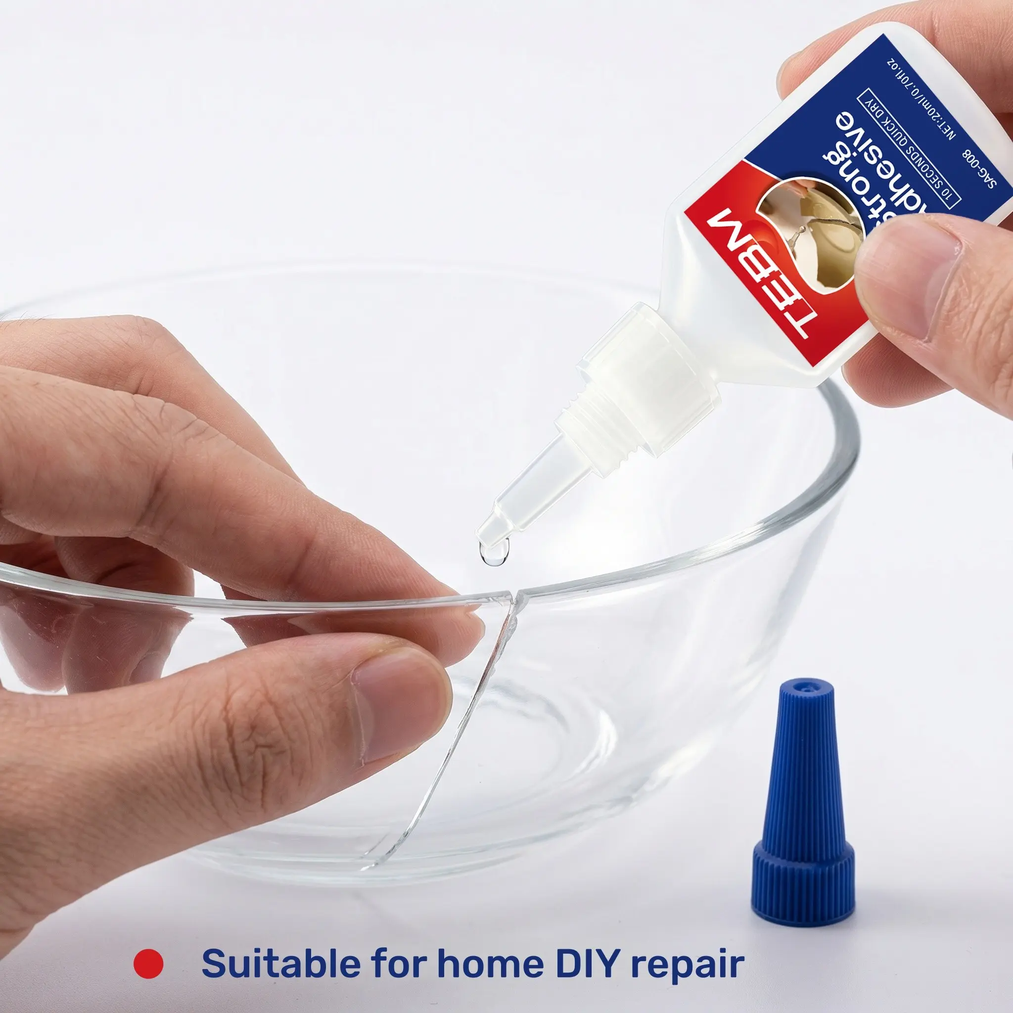 Invisible Transparent Fast-Drying Glue, Waterproof Adhesive for Glass, Plastic, Wood, Metal, Ceramic, Rubber, Leather, DIY Repair, Beginner-Friendly