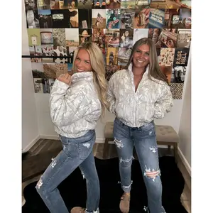 The Camo Light Wash Puffer Jacket