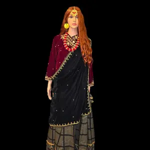 Gurung Mager Dress Embroidery Work - Casual Women's Outfit with Colorful Design and Traditional Style - Womenswear size 38/40