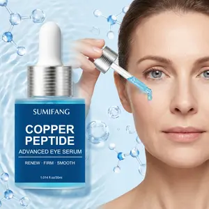 Copper Peptide Eye Serum for All Skin Types, Tightens & Lifts Eyelids, Reduces Dark Circles & Puffiness, Antioxidant Smoothness, Gentle for Sensitive Skin