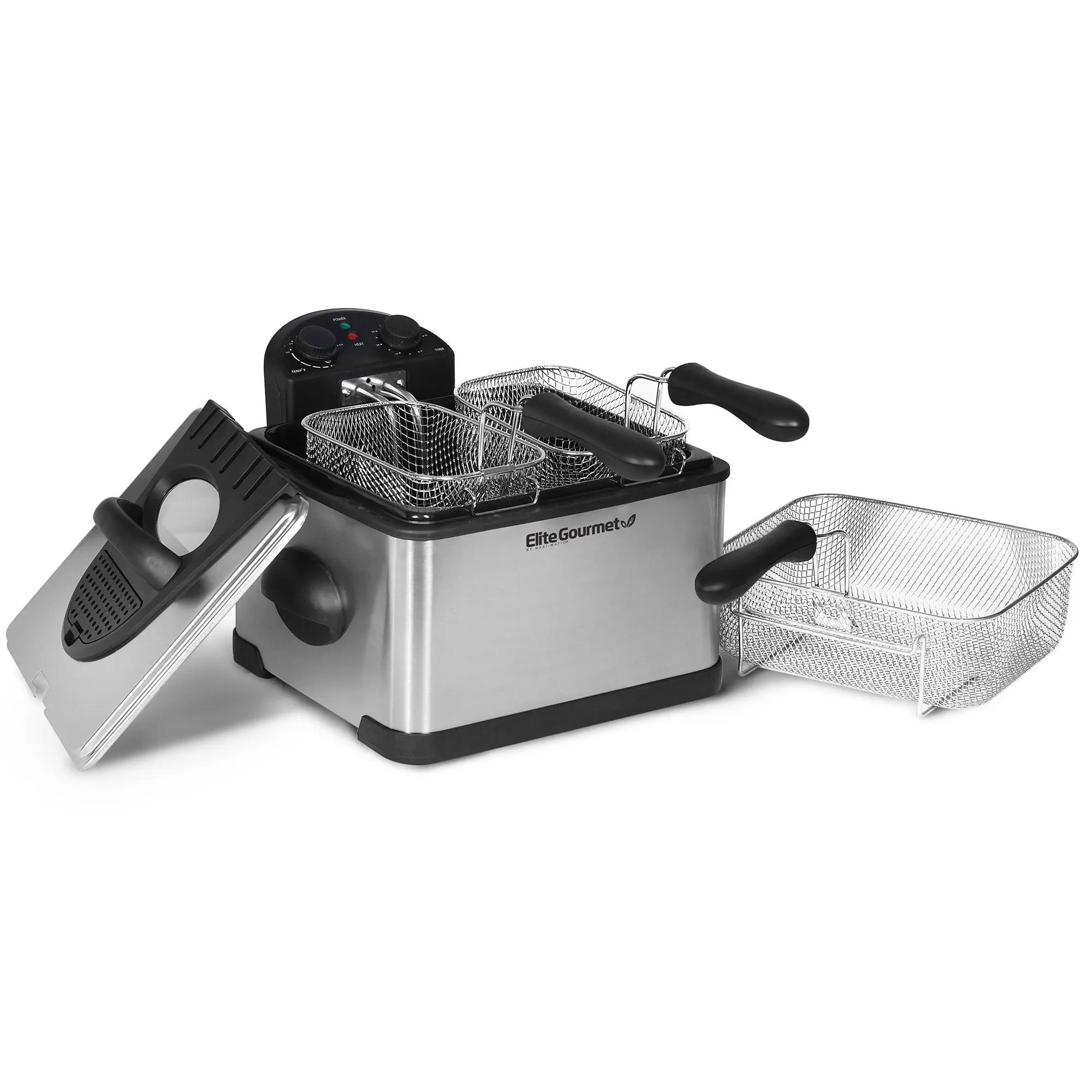 Elite Platinum 4 Quart Dual Deep Fryer with 3 Bskets Elite Platinum 4 Quart Dual Deep Fryer with 3 Bskets
