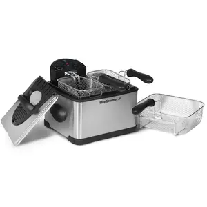 Elite Platinum 4 Quart Dual Deep Fryer with 3 Bskets