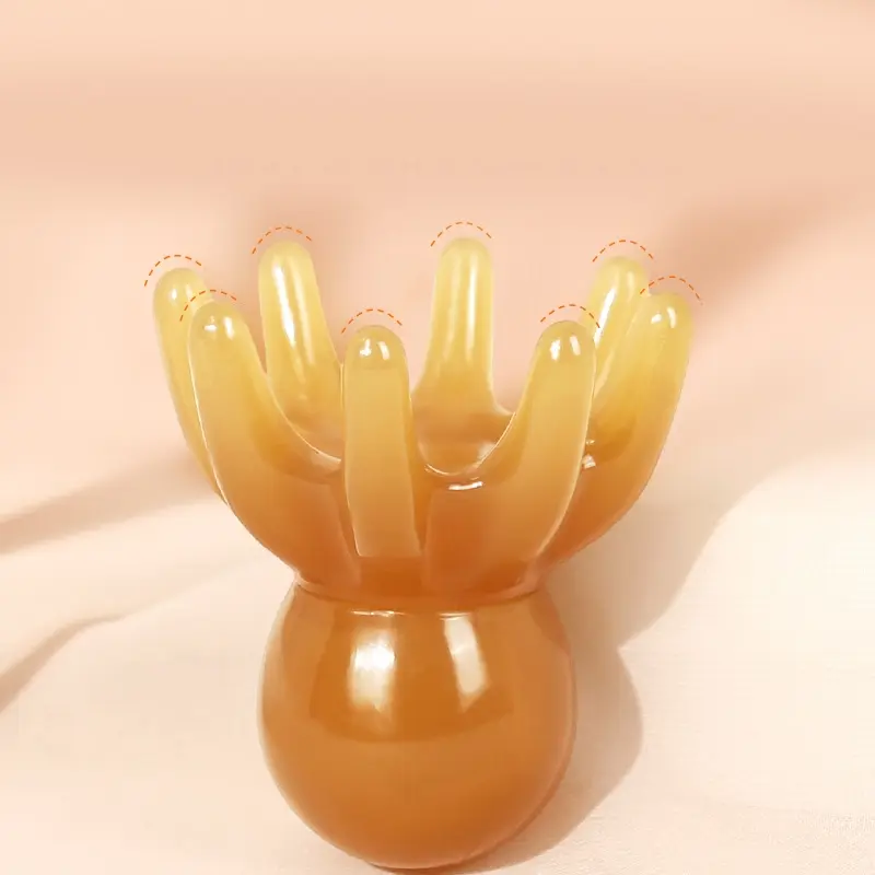 Resin Shell Head Massager Comb, Acupressure Scalp Scratcher Brush, Relaxing Hair & Body Care Tool, Massage Brushes for Stress Relief & Wellness