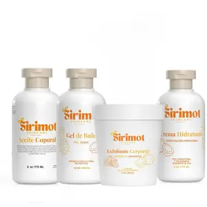 Sirimot Skincare Set - Nourishing Body Oil, Revitalizing Shower Gel, Body Scrub, Fast-Absorbing Moisturizer - 200 ml Each - Luxury Skin Care Routine