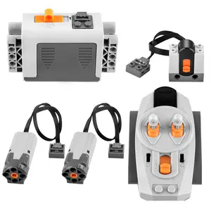 5pcs Power Function Motor Set Kit with 2 M Motors Battery Box IR Remote & Receiver for Building Blocks DIY Projects STEM Educational Toy Birthday Gift