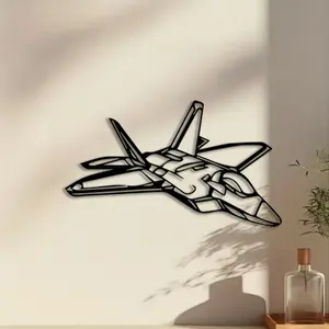 1pc Minimalist Military Aircraft Metal Wall Art, Minimalist Military Aircraft Statue Mural, Perfect for Indoor/Outdoor, Modern Home Decor, Living Room, Office Decor, Christmas Decor, Ideal Gift for Aviation Enthusiasts weird home decor