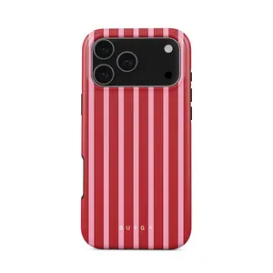 Strawberry Jam Aesthetic Phone Case,  Pink & Red Striped Phone Case, Retro Christmas Movie Phone Case for iPhone 17 16 15 14 13 12 11 Pro Max X XS & SS Galaxy S21–S25 Plus Ultra, Holidays Xmas Tough Case, Perfect Gift for Film Lovers, Classic Gift for Her