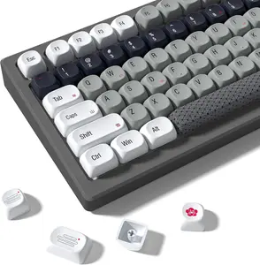 Womier MOA Profile PBT Keycaps,Janese Style Keycap Set for Most US Layout Cherry MX Switches Mechanical Keyboard