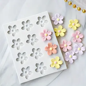 1pc 12-Cavity Silicone Flower Mold, Reusable Chocolate Mold for Crafting, Chocolate, Fondant, and Candle Making - Five-Petal Floral Design, Food-Grade Material, Oven & Dishwasher Safe, Candle Making Supplies, Silicone Candy Molds, Silicone Baking Molds