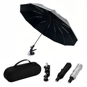 [2026  Latest Upgraded]Umbrella 56" HVAC Sun Shade with Magnetic Mount, Universal Clamp Included, Reinforced 12-Rib Fiberglass Frame, Portable Wind-Resistant Design, Carry Bag Included, 180° Adjustable for Outdoor Work and AC Repair