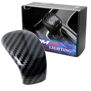 iJDMTOY Glossy Black Carbon Fiber Pattern Shifter Cover Shell For Honda 2022-up Civic, 2018-2022 Accord Auto Transmission