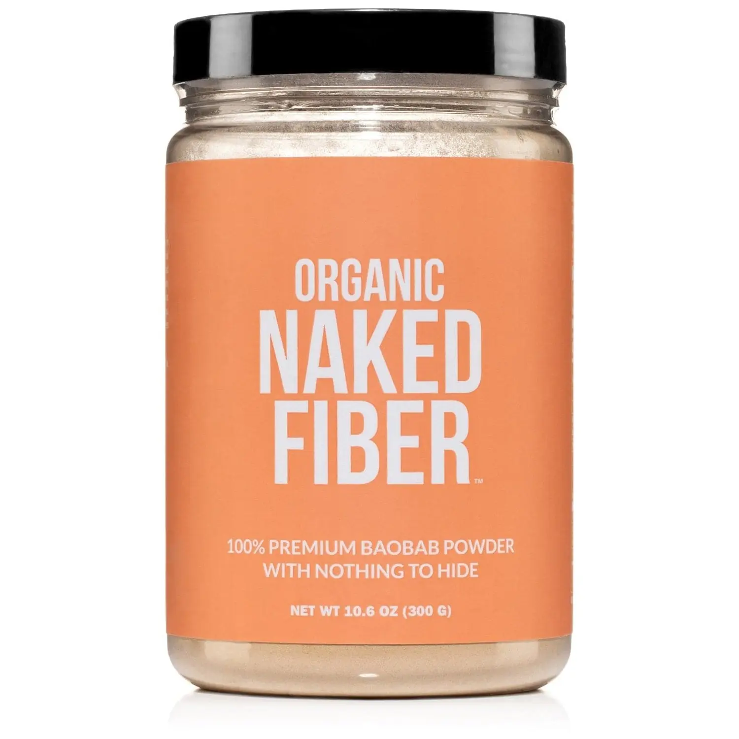 NAKED NUTRITION Certified Organic Fiber Supplement - 100% Premium Baobab Fruit Powder - 1 Ingredient - Supports Gut Health & Energy - US-Sourced