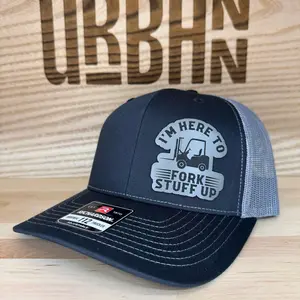Fork Stuff Up Forklift Funny Trucker Style and FlexFit Hat Custom Leatherette Patch trucker hat unisex hat
