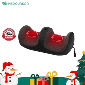 Medcursor Shiatsu Foot Massager with Heat Kneading Massage Machine for Muscle Relaxation Comfort Portable Easy Use Relaxing with Roller Heating and Intensity Modes