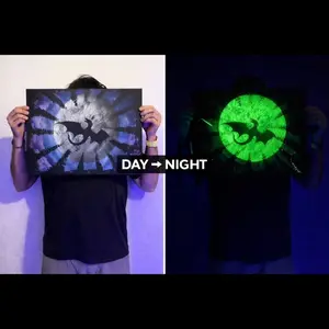“Night flight” 13x19” glow spray paint art