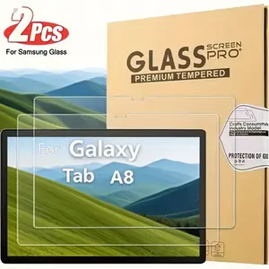 2-piece set suitable for Samsung for A8 10.5-inch ultra clear scratch resistant glossy surface, scratch resistant, bubble free adhesion, extremely transparent film, smooth surface, high-strength protection, durable glass material, display screen shield
