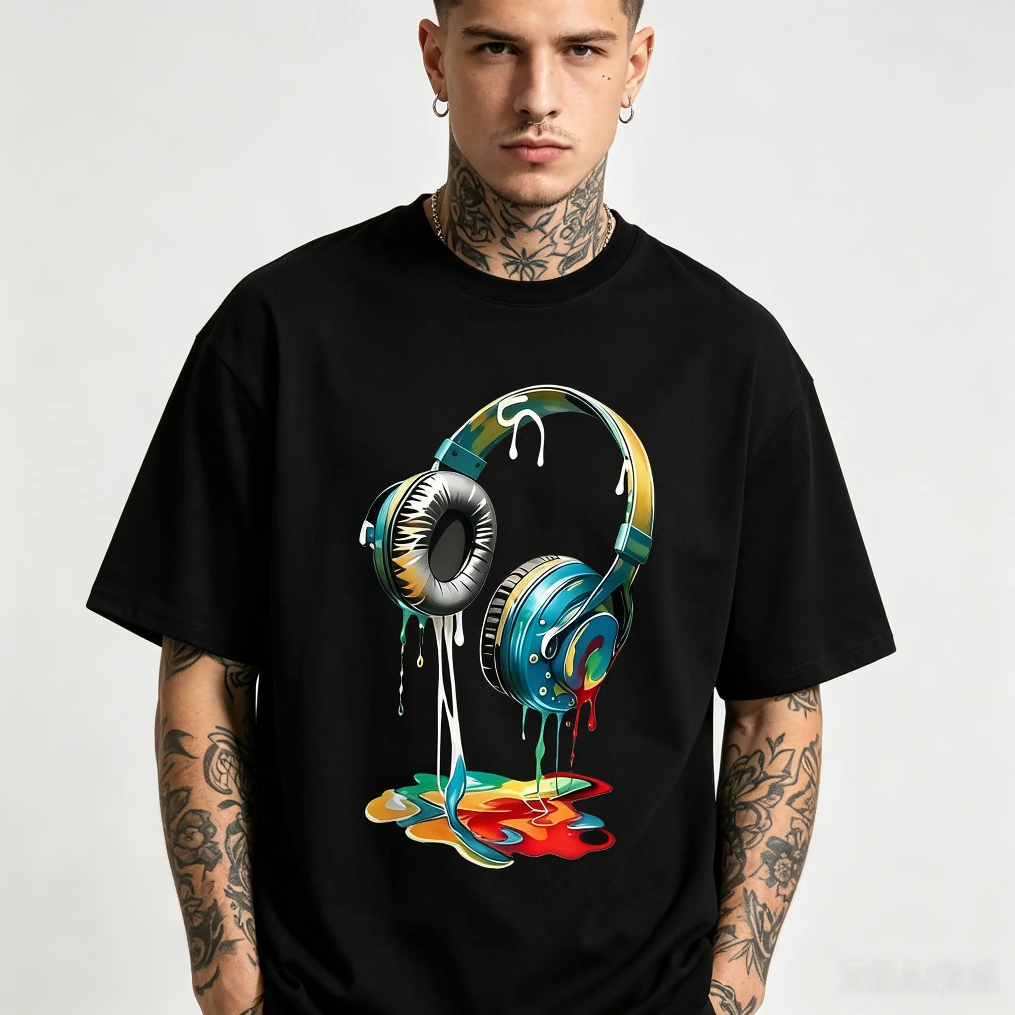 Unisex Premium Cotton Tropical Graphic Short-Sleeve Round Neck T-Shirt - Slim-Fit, Eco-Friendly Dyeing, Soft Fabric, Casual Fashion Clothes, Sweat-Ready Sports Top for Jeans/Shorts Pairing, Shortsleeve, Menswear