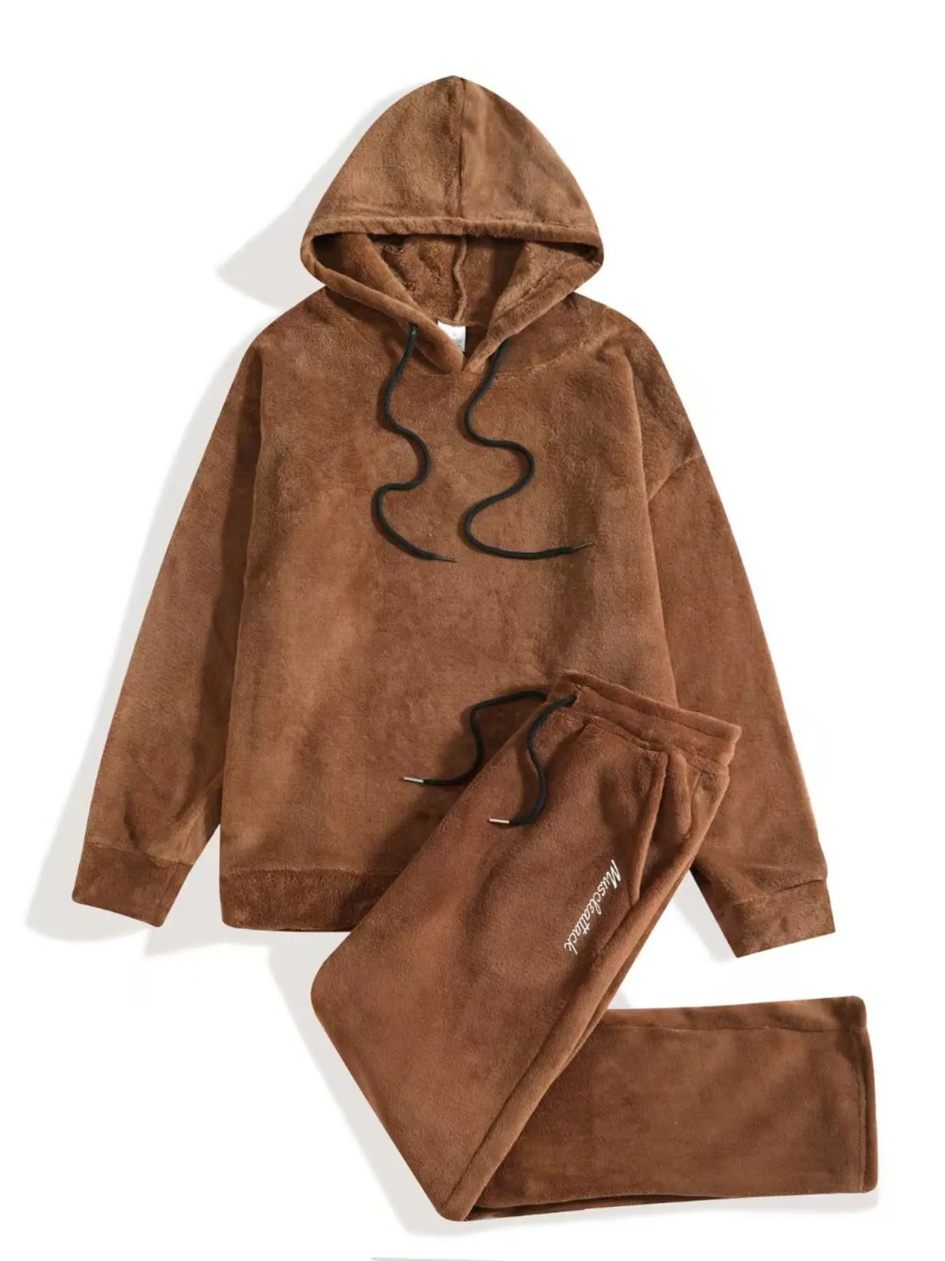Men's Autumn Winter Plush 2-Piece Tracksuit Sweatsuits Set - Sweatshirt Set, Athleisure Set, Hoodie with Drawstring Hood & Drawstring Pants Set, Soft Fleece Fabric for Cozy Casual, Home & Outdoor Wear, Comfortable Warm Loungewear