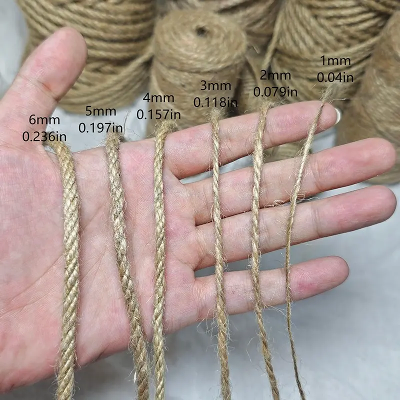One Roll Jute Twine Rope 100m/326ft Thick Brown Cord, Twisted Rope Design, Handmade Braided Rope for Christmas Crafts, Halloween Decorations, DIY Gift Wrapping, Macrame, Knotting and Sewing