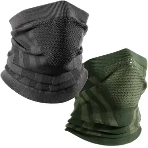 2 Pack Winter Neck Gaiter & Face Mask - Windproof Neck Warmer for Men, Breathable Cold Weather Gear for Outdoor Activities
