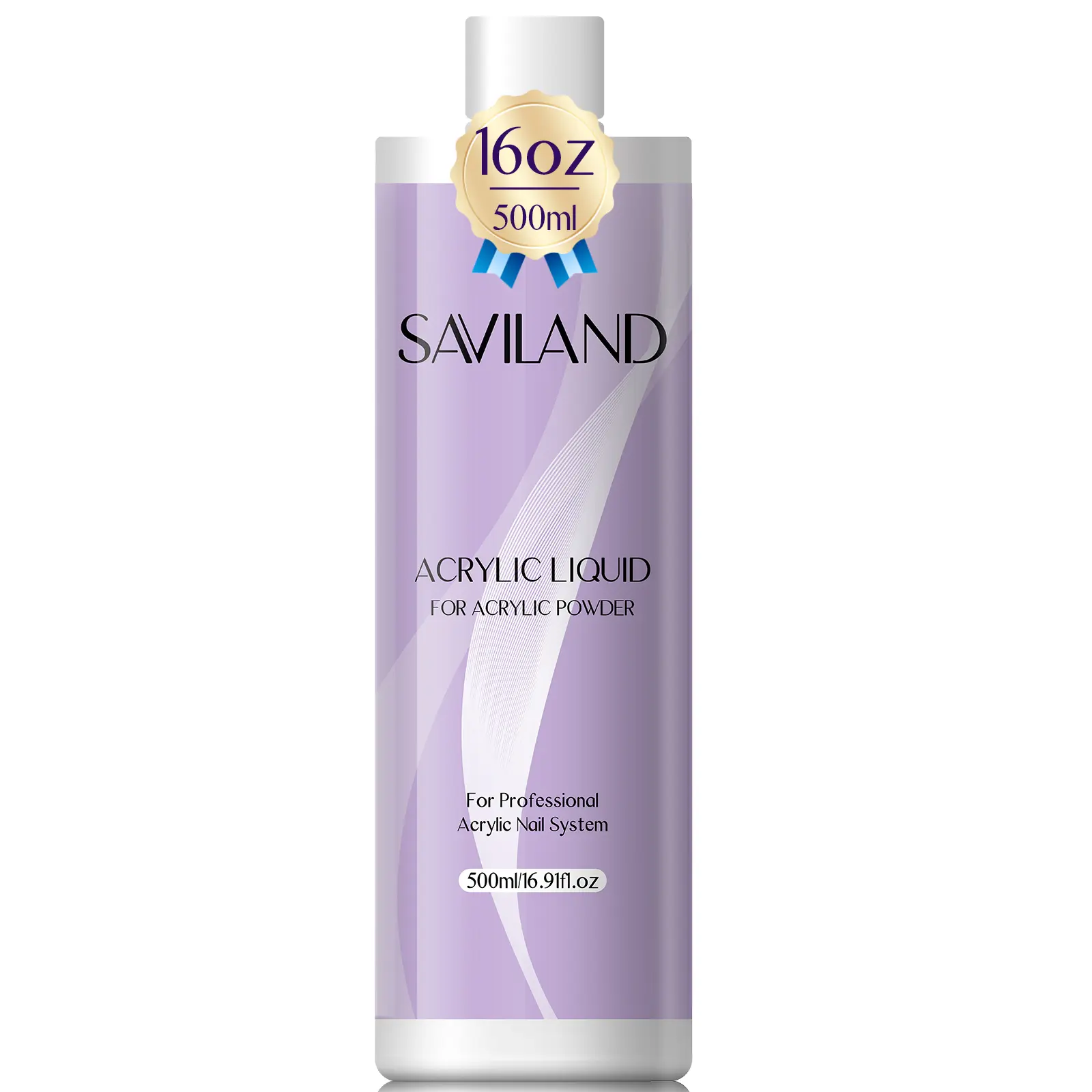 SAVILAND Pro 16.91 fl. oz Monomer Acrylic Nail Liquid: 500 ml Pure EMA Liquid Low Odor Non-yellowing Formula for DIY Acrylic Nail Extensions At Home