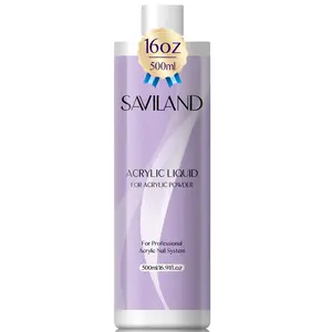 SAVILAND Pro 16.91 fl. oz Monomer Acrylic Nail Liquid: 500 ml Pure EMA Liquid Low Odor Non-yellowing Formula for DIY Acrylic Nail Extensions At Home