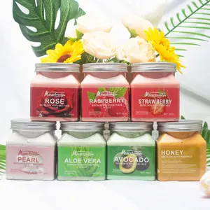 350ml Honey & Avocado Body Scrub ,Deep Cleansing,Exfoliating,Oil Control ,Smooth Skin,Ultra Hydrating,Daily Body Care Product,Bath Scrub 2 in 1