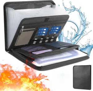 File Storage Fireproof File Folder Fireproof Fire and Water Resistant File Document Bag with  13 Pockets