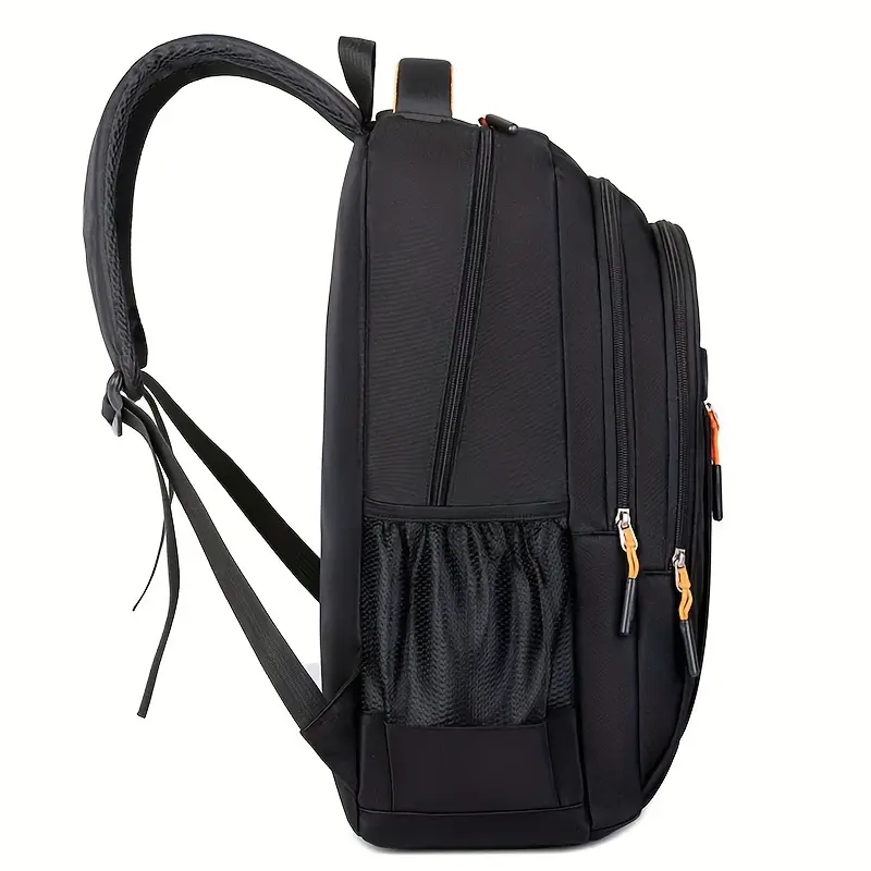 This backpack is a travel essential! Unisex with large capacity, lightweight nylon material + laptop compartment, adjustable shoulder straps for comfort, multiple compartments with zippered pockets for super convenience
