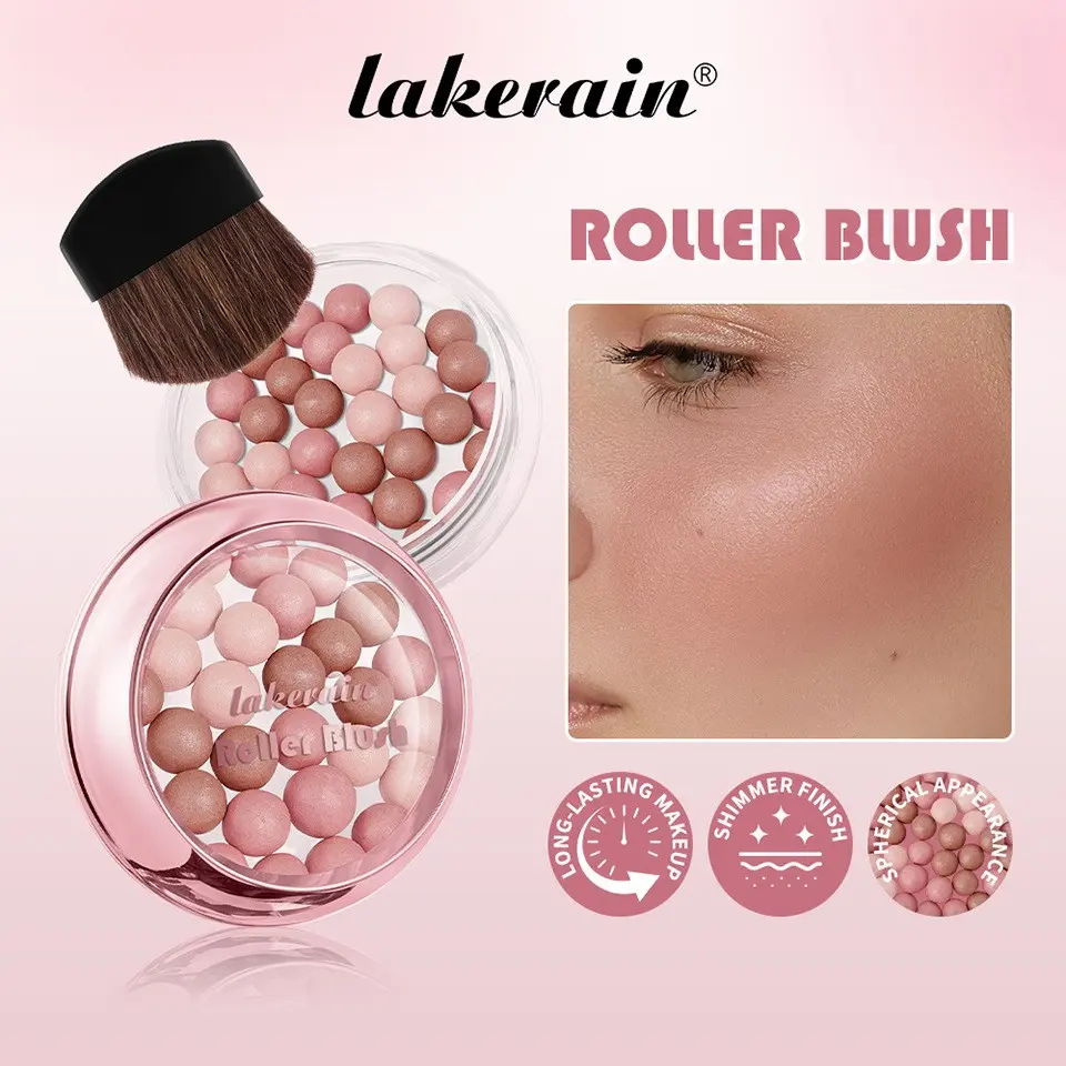 15g Roll-On Blush, Beauty Cosmetics, Lightweight Natural Look Pearl Finish, Fine Powder, Natural Radiance, Glow, Long-Lasting, Flawless, No Flyaway, Lifts and Brightens, Lazy Makeup Blush, Everyday Cosmetics Makeup