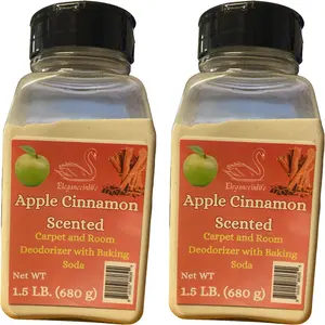 Eleganceinlife Apple Cinnamon-Scented Carpet and Room Deodorizer With Baking Soda 1.5 LB (680g) Each Pack of 2