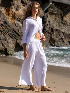 Aura Palazzo Pants - White