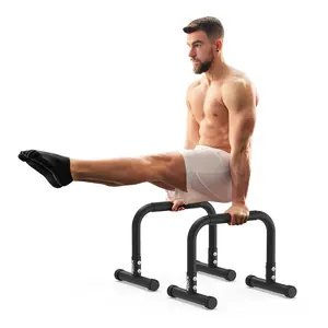 RELIFE REBUILD YOUR LIFE Push Up Bar & 14" High Parallettes Bars Dip Station with Foam Handles, No Wobbling Dip Bars for Handstand, L-Sit, Gymnastics