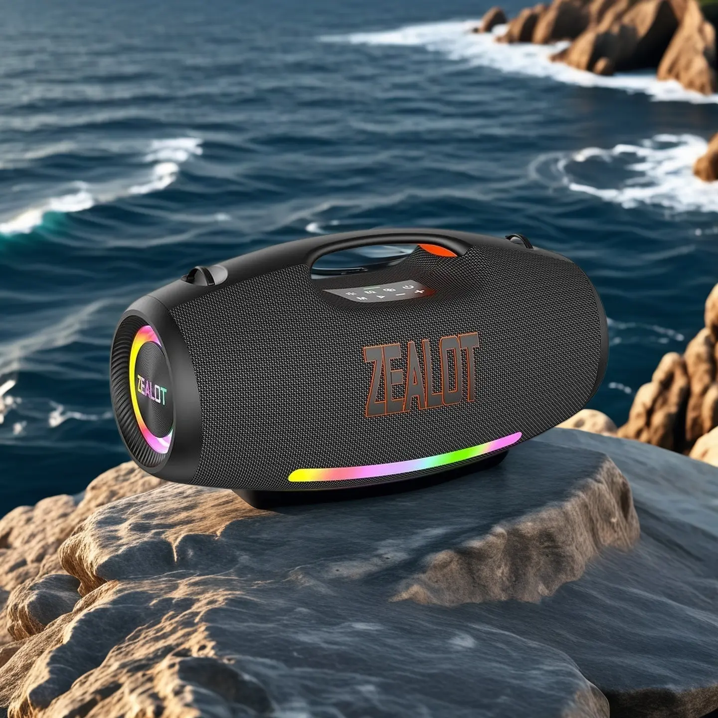330w Maximum power【ZEALOTS89】Portable wireless speaker, high fidelity sound and audio, desktop Bluetooth speaker surround sound, TWS pairing, 48000mAh long battery life, supports USB/TF card/AUX/BT smartphones. Ideal choice for family/car/party/camping/