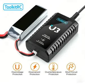 ToolkitRC U3 25W 2A USB-C LiPo Battery Charger, 2-3S Balance Charger for RC Car Drone FPV, Compact Portable Fast Charger with PD/QC Support