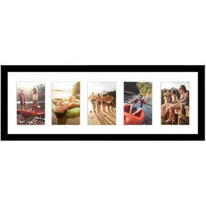8x24 - Displays Five 4x6 Pictures Shatter-Resistant Glass Cover - Collage Picture Frame