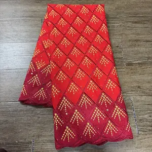 Red Swiss Voile Cotton Lace