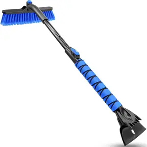Suitable for Cars Snow Brush, Extendable Snow Brush and Ice Scraper with Foam Grip, Suitable for SUV Truck Car Jeep RV Windshield Snow and Ice Scraper - Blue