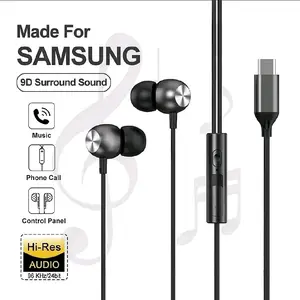 Hi-Fi Audio Earbuds with Noise-Isolating Silicone Tips - USB-C or 3.5mm Aux Connector Options - High-Definition Sound & Built-in HD Microphone for Calls - Compatible with iPhone 15/16/17, Android, Samsung, Laptops, Gaming - Black, White, Green, Purple
