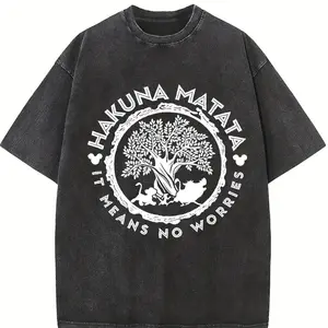 180g[100%cotton]Hakuna Matata Animal Kingdom Tshirt Lion King Simbba Timonn Pumbbaa Zazu Tee and Sweatshirt Mom and Dad Family Vacation Shirt Gift Top Womenswear