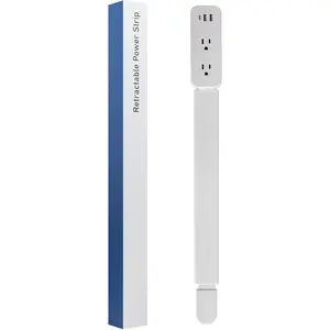 Electrical Outlet Extender Stick - Features USB-A, USB-C and 2 AC Outlets, Extends 22"-34", Rotates 180? Access Hard-to-Reach Outlets, Wall Plug Power Socket Expander Nightstands, Sofa, Desks and More